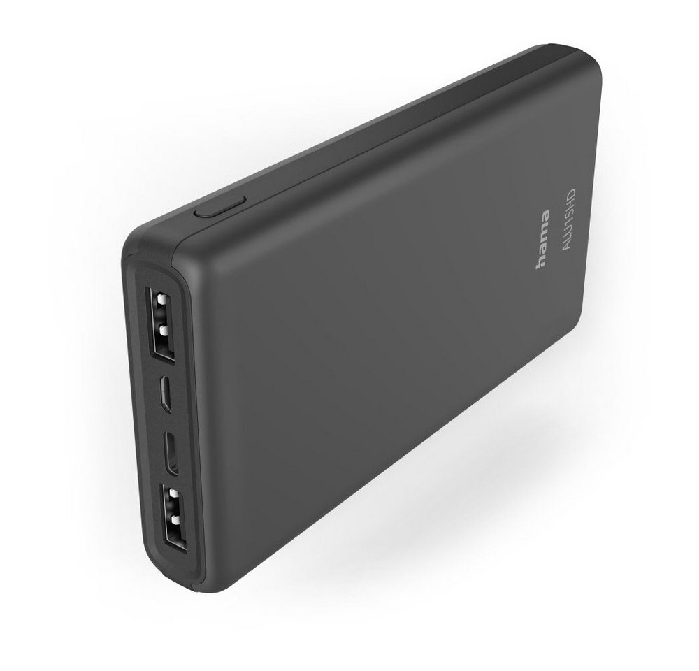 Hama Hama Power Pack ALU15HD (15.000mAh) Powerbank Powerbank Hama Power Pack ALU15HD (15.000mAh) anthrazit, Robustes Aluminium-Gehäuse von Hama