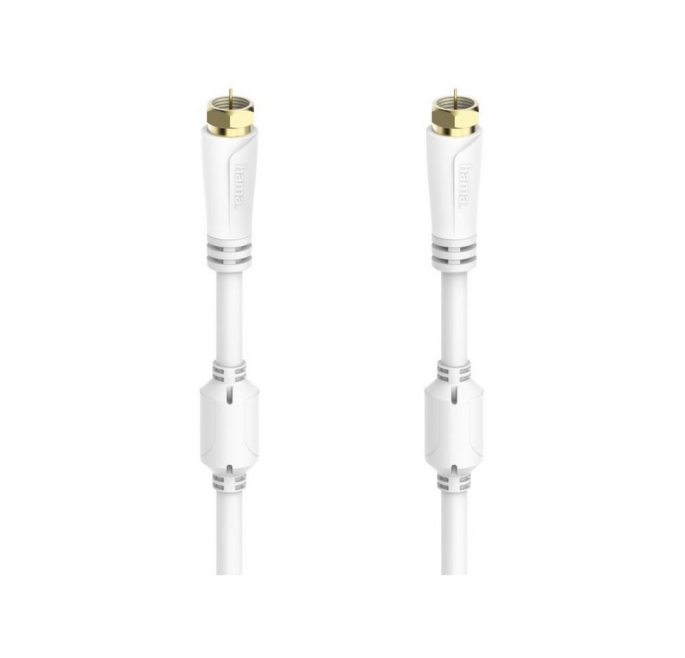 Hama Hama SAT-Anschlusskabel 100 dB 3m F-Stecker SAT-Kabel, vergoldeter F-Stecker, F-Stecker, 100 dB Schirmungsmaß von Hama