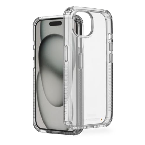 Hama Handyhülle „Extreme Protect“ für Apple iPhone 15 (Bumper D3O-lizenziert, stoßfest, sturzsicher und bruchsicher, durchsichtige iPhone Hülle ohne Vergilben, Case für induktives Laden) transparent von Hama