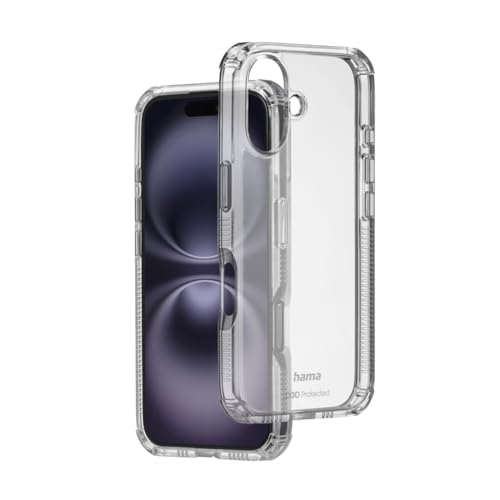 Hama Handyhülle „Extreme Protect“ Apple iPhone 16 Plus (Bumper D3O-Lizenz, stoßfest, sturzsicher und bruchsicher, durchsichtige iPhone Hülle ohne Vergilben, Case für induktives Laden) transparent von Hama