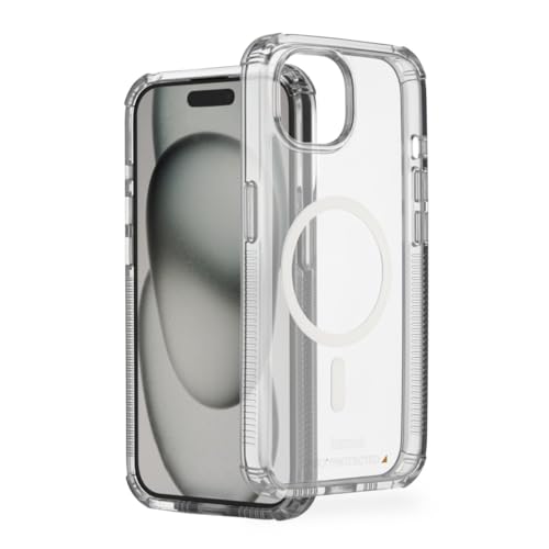 Hama Handyhülle „Extreme Protect“ für iPhone 15 und MagSafe (D3O Bumper, stoßfest, sturzsicher, bruchsicher, durchsichtige iPhone Hülle ohne Vergilben, magnetisches Case für induktives Laden) von Hama