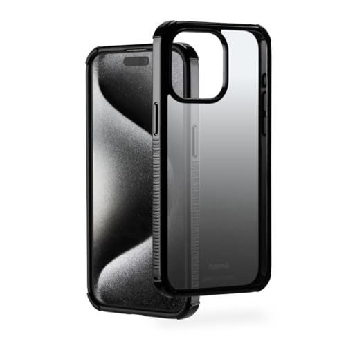 Hama Handyhülle Extreme Protect für Apple iPhone 15 Pro Max (Bumper D3O-lizenziert, stoßfest, sturzsicher und bruchsicher, Case für induktives Laden, Farbverlauf) schwarz von Hama