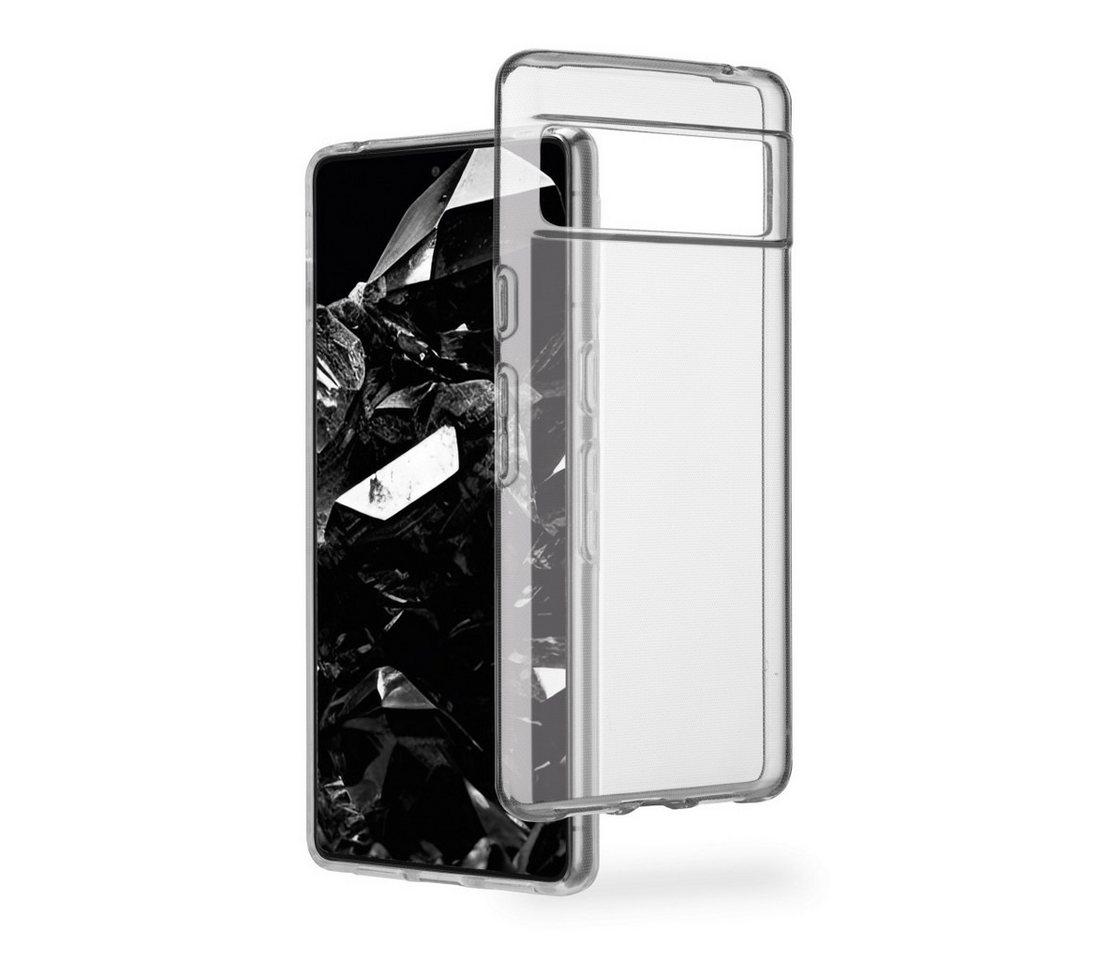 Hama Handyhülle Handyhülle für Google Pixel 8a, durchsichtig (ohne Vergilben), Anti-Rutsch-Oberfläche und bezogene Seitentasten von Hama