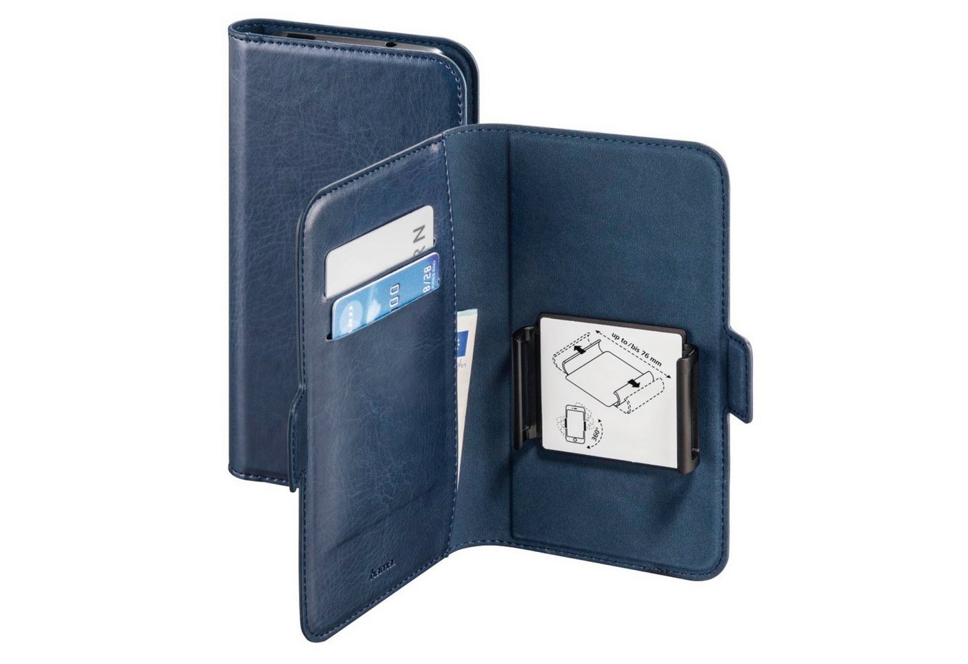 Hama Handyhülle Universal Booklet 4 bis 5,4" Klapp-Tasche Blau, Schutz-Hülle Case Bag Book-Cover Etui Kartenfach Magnet-Verschluss" von Hama