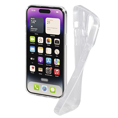 Hama Handyhülle für Apple iPhone 14 Pro „Crystal Clear“ (durchsichtige iPhone 14 Pro Hülle aus TPU, Flexible Schutzhülle, Handyschutz mit Anti-Rutsch-Oberfläche) transparent von Hama
