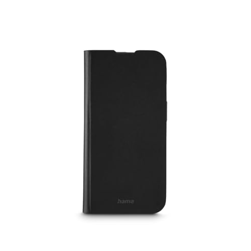 Hama Handyhülle für iPhone 16 Pro Max (Handytasche, Etui mit Kartenfach, Kunstleder, Metallelemente, Standfunktion, extra Schutz von Display und Kamera, mit Magnet, Klapphülle, recycelt) schwarz von Hama