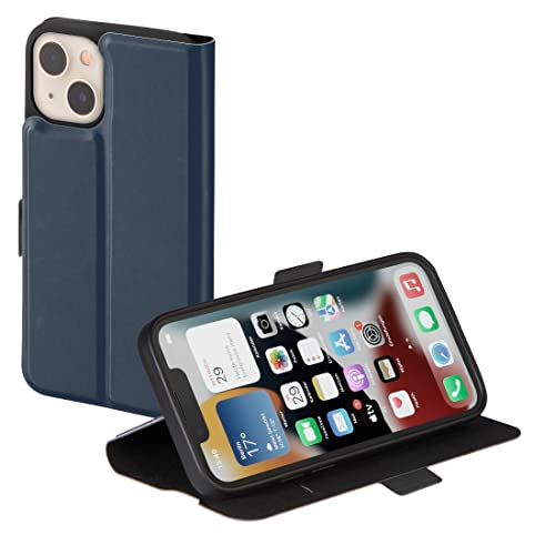 Hama Handytasche für Apple iPhone 14 Plus (Schutzhülle mit Kartenfach, klappbare iPhone 14 Plus Hülle mit Magnetverschluss und Standfunktion) blau von Hama