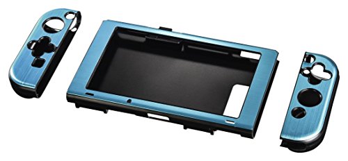 Hama Hardcover Hülle für Nintendo Switch, Metallic-Look, 3-teilig (Cover für Konsole und Joy Cons, ergonomisch für besseren Grip) Slim Bumper, Schutzhülle, Hard-Case metallic-blau von Hama