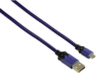 Hama High Quality 2.5m USB A Micro-USB A Männlich Männlich Schwarz - Blau USB Kabel (00054473) von Hama