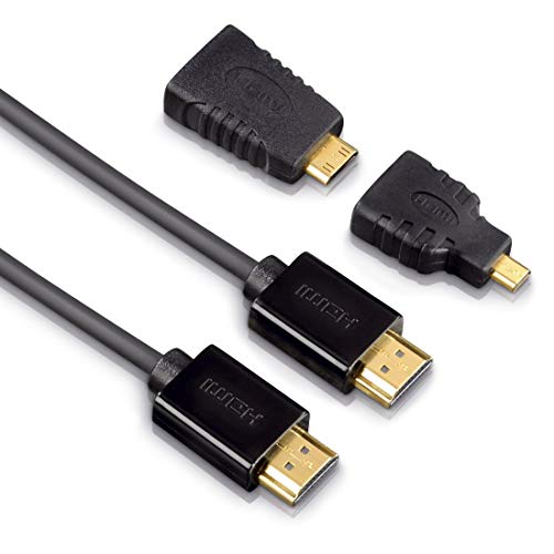 Hama High Speed HDMI-Kabel mit Ethernet (1,5m) inkl. 2X HDMI-Adapter schwarz von Hama