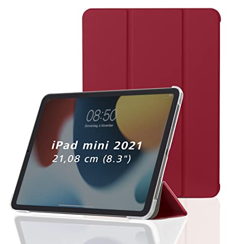 Hama Hülle für Apple iPad mini 2021 (aufklappbares Case für Apple Tablet mini 6 Generation, Schutzhülle mit Standfunktion, transparente Rückseite, magnetisches Cover) rot von Hama