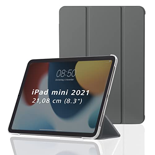 Hama Hülle für Apple iPad mini 2021 (aufklappbares Case für Apple Tablet mini 6. Generation, Schutzhülle mit Standfunktion, transparente Rückseite, magnetisches Cover) grau von Hama