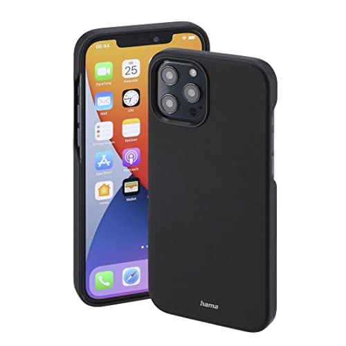 Hama Hülle für Apple iPhone 12 Pro Max kompatibel mit MagSafe (Magnetische Hülle für induktives Laden, Handyhülle schützt vor Stößen, Kratzern und Schmutz, Elegantes Case aus Kunstleder) schwarz von Hama