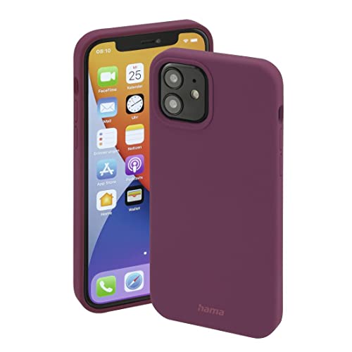 Hama Hülle für Apple iPhone 12 Pro Max kompatibel mit MagSafe (Magnetische Hülle für induktives Laden, Handyhülle schützt vor Stößen, Kratzern und Schmutz, seidig mattes Case aus TPU) bordeaux von Hama