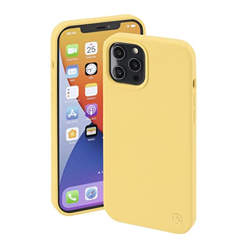 Hama Hülle für Apple iPhone 12 Pro Max kompatibel mit MagSafe (Magnetische Hülle für induktives Laden, Handyhülle schützt vor Stößen, Kratzern und Schmutz, seidig mattes Case aus robustem TPU) gelb von Hama