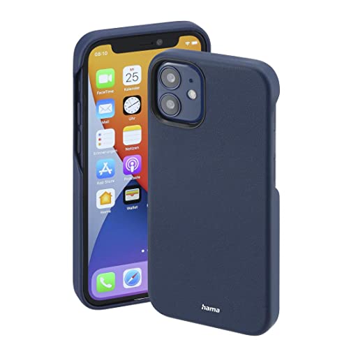 Hama Hülle für Apple iPhone 12 Mini kompatibel mit MagSafe (Magnetische Hülle für induktives Laden, Handyhülle schützt vor Stößen, Kratzern und Schmutz, Elegantes Case aus Kunstleder) blau von Hama