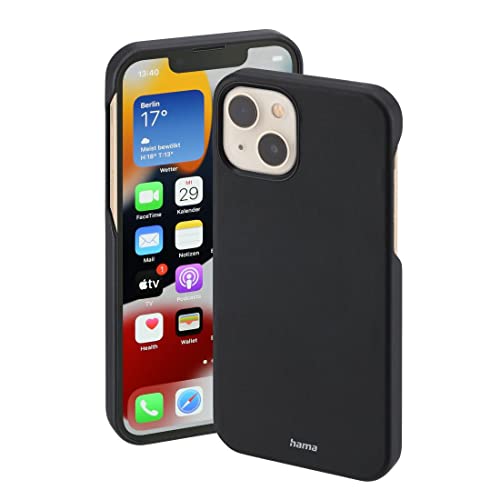 Hama Hülle für Apple iPhone 13 kompatibel mit MagSafe (Magnetische Hülle für induktives Laden, Handyhülle schützt vor Stößen, Kratzern und Schmutz, elegantes Case aus Kunstleder) schwarz von Hama
