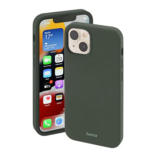 Hama Hülle für Apple iPhone 13 kompatibel mit MagSafe (Magnetische Hülle für induktives Laden, Handyhülle schützt vor Stößen, Kratzern und Schmutz, seidig mattes Case aus robustem TPU) grün von Hama