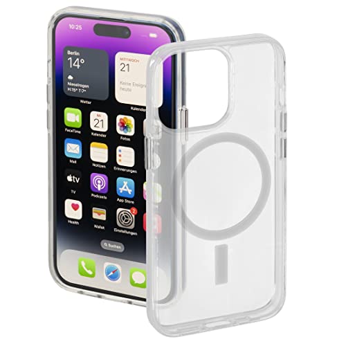 Hama Hülle für Apple iPhone 14 Pro Max kompatibel mit MagSafe (Magnetische Hülle für induktives Laden, Handyhülle schützt vor Stößen, Kratzern und Schmutz, durchsichtiges Case aus TPU) transparent von Hama