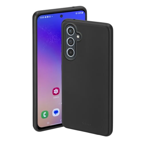 Hama Hülle für Samsung Galaxy A54 5G (Handyhülle schützt vor Stößen, Kratzern und Schmutz, Schutzhülle ermöglicht induktives Laden, seidig Mattes Case aus TPU mit weichem Innenfutter) schwarz von Hama