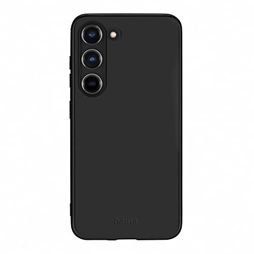 Hama Hülle für Samsung Galaxy S23 (Handyhülle schützt vor Stößen, Kratzern und Schmutz, Schutzhülle ermöglicht induktives Laden, seidig Mattes Case aus TPU mit weichem Innenfutter) schwarz von Hama