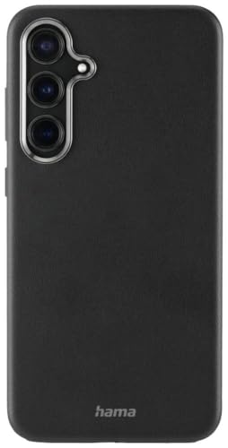 Hama Hülle für Samsung Galaxy S23 FE (Kunstleder, Metall, Elegante Handyhülle für Rückseite, extra Schutz für Kamera und Display, Wireless Charging kompatibel, weich, recycelt) schwarz von Hama