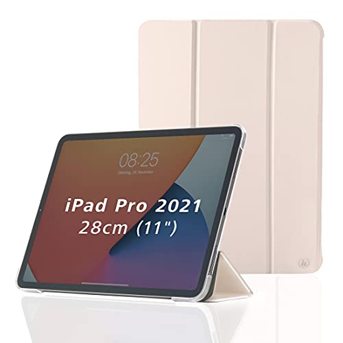 Hama Hülle für iPad Pro 2020 / 2021 / 2022 11 Zoll (aufklappbares Case für Apple Tablet, Schutzhülle mit Standfunktion, transparente Rückseite, magnetisches Cover) rosa von Hama