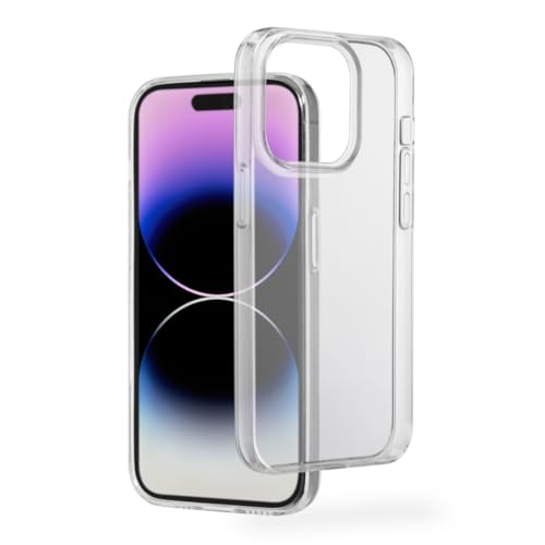 Hama Hülle für iPhone 14 Pro (Handyhülle, Schutzhülle für Rückseite, Case, Kratzfest, extra Schutz für Kamera und Display, Wireless Charging kompatibel, transparent, Slim, Hülle dünn) durchsichtig von Hama
