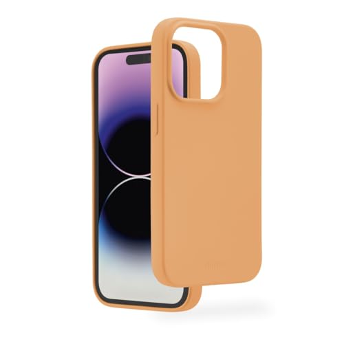 Hama Hülle für iPhone 14 Pro (Handyhülle, stoßfest, Kratzfest, Elegante Schutzhülle für Rückseite, weich, Slim, softe Oberfläche, Wireless Charging kompatibel) orange von Hama