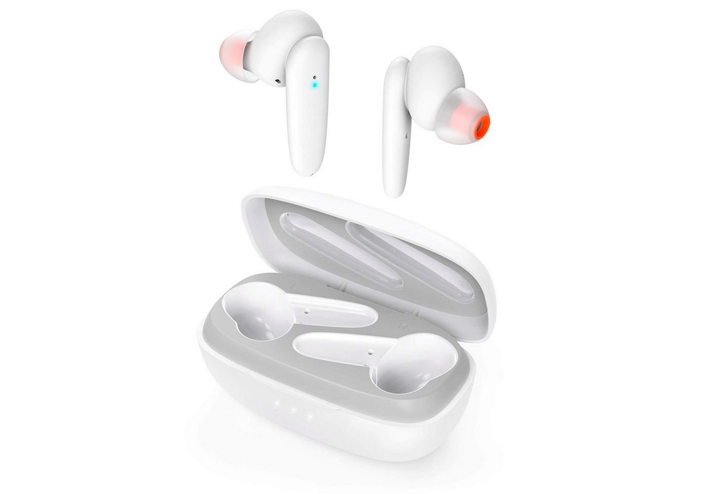 Hama In-Ear Buds True Wireless Bluetooth Headset Smartphone-Headset (Sprachsteuerung,Anruffunktion,WiedergabesteuerungBluetooth,Mikrofon,Ladeschale, Bluetooth 5.0, ANC Kopfhörer mit Ladeschale, Schweißfest, Bluetooth 5.0, Leicht) von Hama