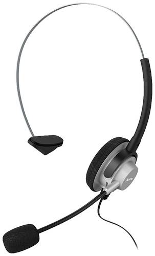 Hama In-Ear-Headset Telefon On Ear Headset kabelgebunden Mono Schwarz/Silber Lautstärkeregelung von Hama