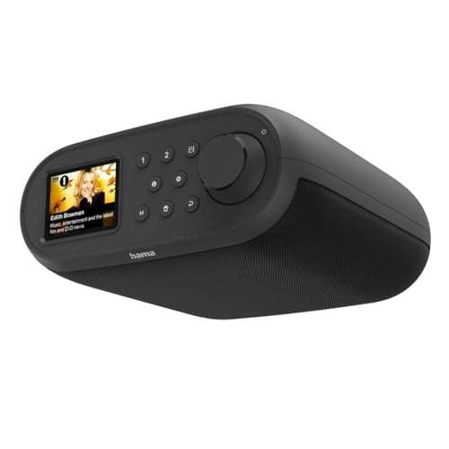 Hama Internetradio mit Digitalradio (WLAN/DAB+/DAB/UKW, Bluetooth, Spotify Streaming, 30 Speicherplätze, 2 Direktwahltasten, Radiowecker, Unterbauradio, 2,4 + 5 GHz, 2,4“ Farbdisplay, 5W) schwarz von Hama