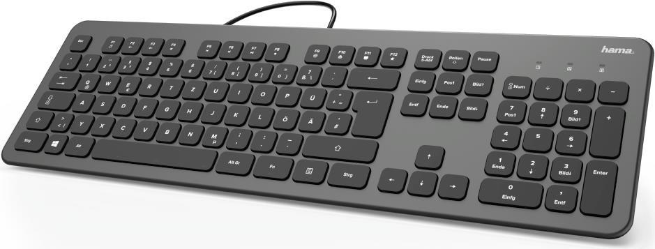Hama KC-700 - Tastatur - USB - Deutsch - Schwarz, Anthrazit von Hama