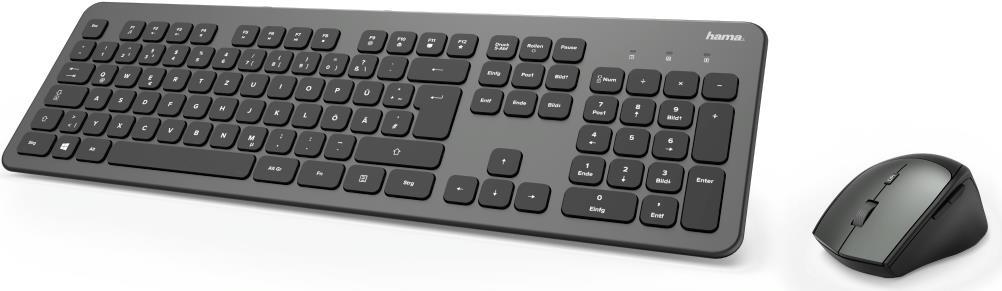 Hama KMW-700 - Tastatur-und-Maus-Set - kabellos - 2.4 GHz - German QWERTZ - Schwarz, Anthrazit Hama KMW-700 - Tastatur-und-Maus-Set - kabellos - 2.4 GHz - German QWERTZ - Schwarz, Anthrazit von Hama