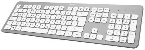 Hama KW-700 Kabellos, Funk Tastatur Deutsch, QWERTZ Silber/Weiß von Hama