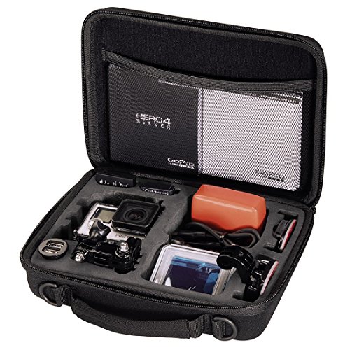 Hama Kamera Tasche für GoPro Hero 3/4 (Case mit passgenauer Inneneinteilung für Gehäuse, LCD, Akku, SD Karte und Zubehör, Netzfach, 20,5 x 15 x 6,2 cm) schwarz von Hama