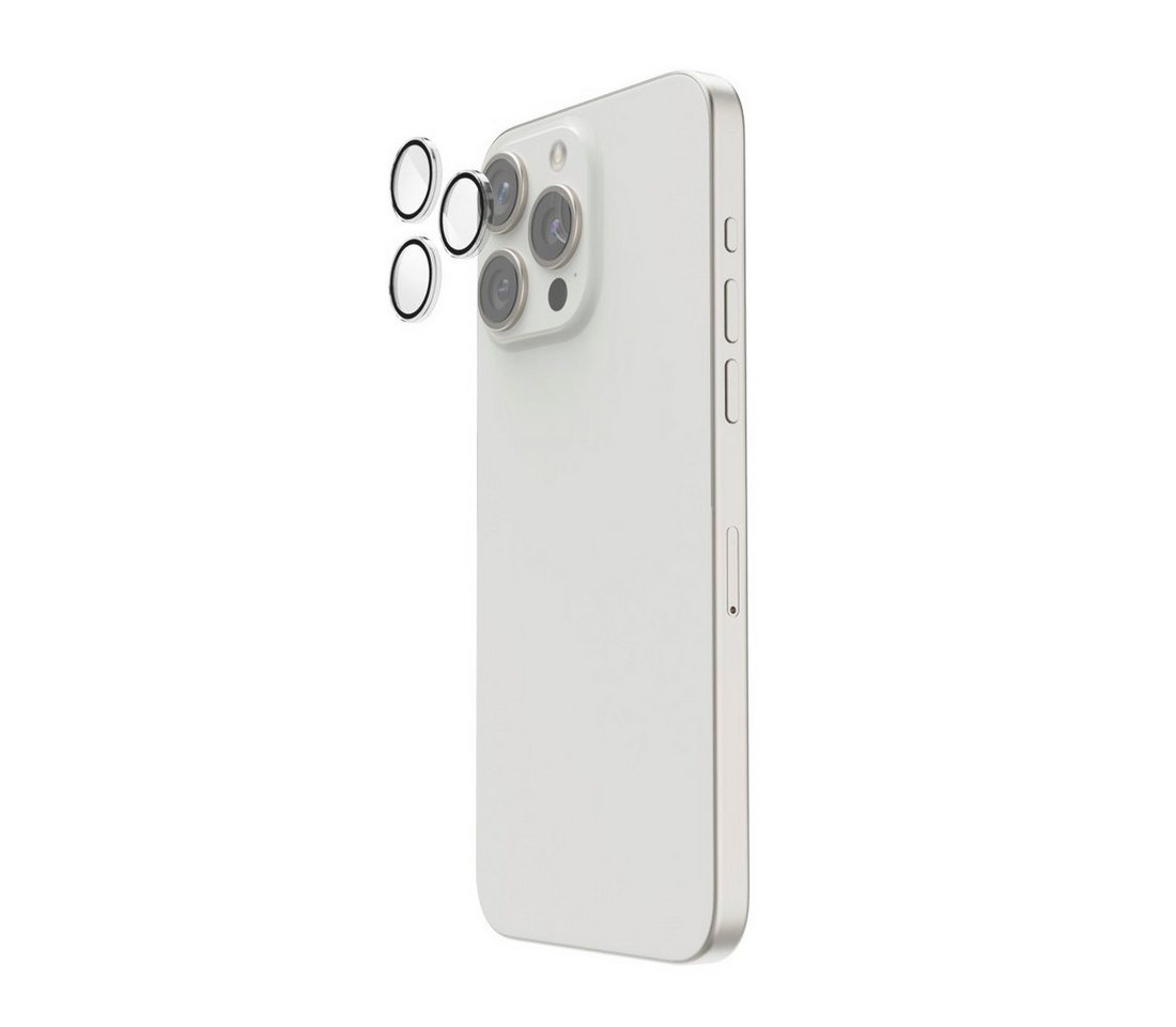Hama Kameraschutzglas Kameraschutz für iPhone 15 Pro/Pro Max (Panzerglas 9H, 3 Einzellinsen) für iPhone 15 Pro/15 Pro Max, stoßfest, kratzfest, robust von Hama