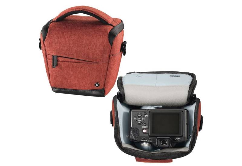 Hama Kameratasche Kamera-Tasche Colt Trinidad Universal Hülle Rot, Case Schultergurt Tragegriff Zubehör-Fächer Digitalkamera Systemkamera von Hama