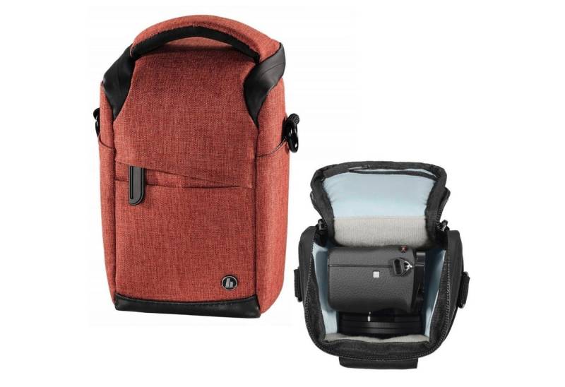 Hama Kameratasche Kamera-Tasche Rot Foto-Tasche Universal, Case Schultergurt Tragegriff Zubehör-Fächer Digitalkamera Systemkamera von Hama