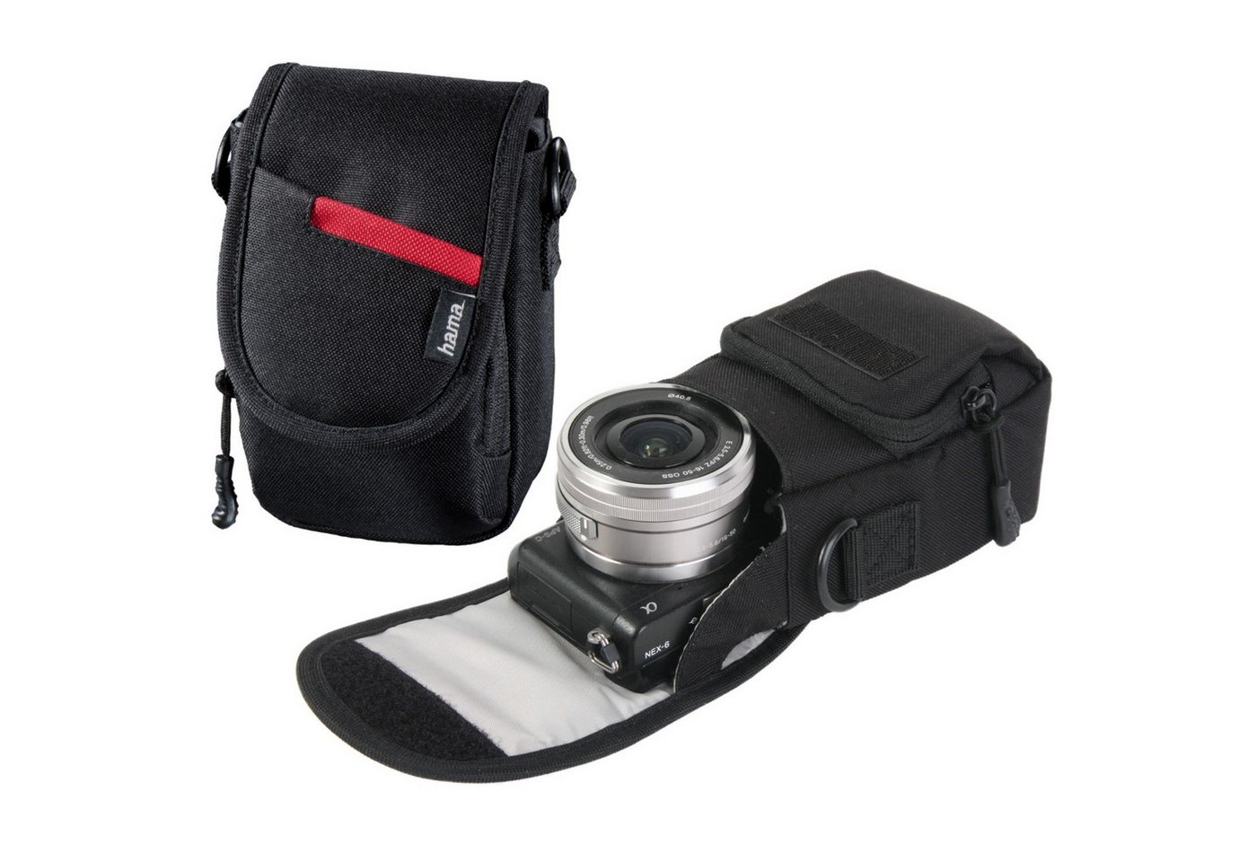 Hama Kameratasche Kamera-Tasche Schutz-Hülle Case Cover, Schultergurt, Gürtel-Schlaufe, für Kamera Systemkamera Camcorder von Hama