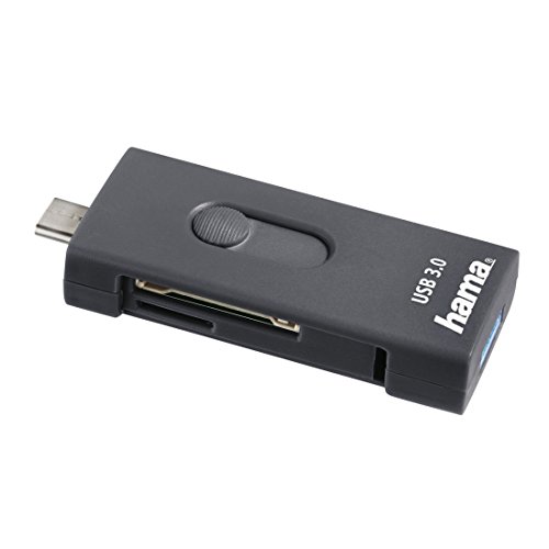 Hama Kartenleser SD/microSD (USB 3.0 und USB 3.1 Type-C-Stecker) für Smartphones, Tablets, PCs, Notebooks, grau von Hama