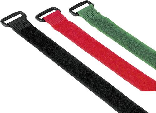 Hama Klett-Kabelbinder Kunststoff Rot, Grün, Schwarz flexibel (L x B) 25cm x 2cm 9 St. 00020538 von Hama