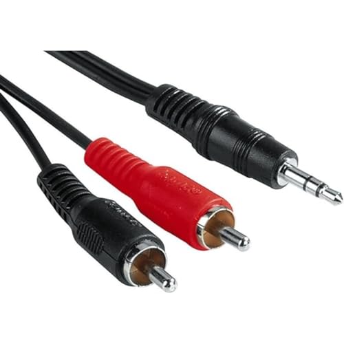 Hama Klinkenkabel 3,5mm - 2xCinch (Mini Jack 3,5mm, 5m, Korb, RCA Stecker, 2 Kerne) schwarz von Hama
