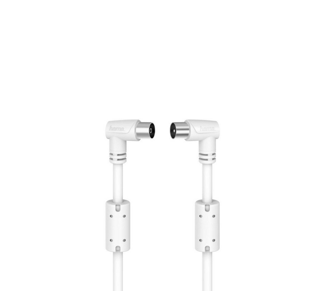 Hama Koaxial-TV-Antennenkabel 5m, 90°, vergoldet, weiß, 90 dB, abgewinkelt TV-Adapter Hama Koaxial-TV-Antennenkabel 5m, 90°, vergoldet, weiß, 90 dB, abgewinkelt TV-Adapter von Hama