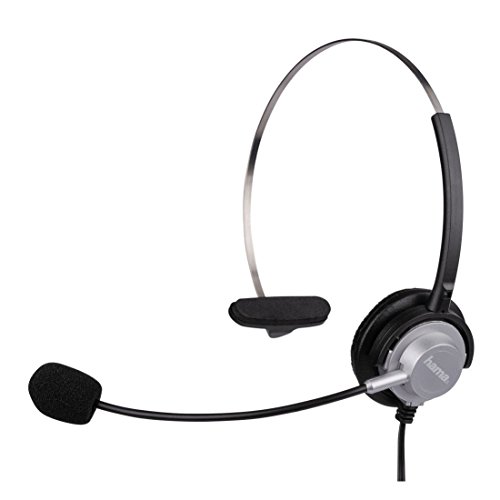 Hama Kopfbügel-Headset mit 2,5-mm-Klinkenstecker (einseitiger Kopfhörer mit Mikro, Headphone mit Ohrbügel) schwarz von Hama