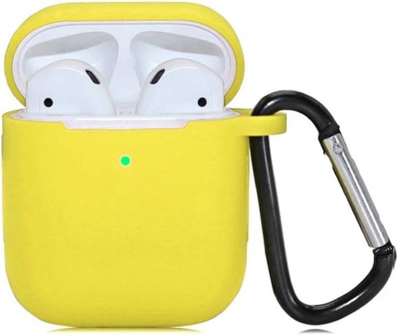 Hama Kopfhörer-Schutzhülle Apple AirPods 1+2 Generation Silikon stoßfeste Schutzhülle Gelb von Hama