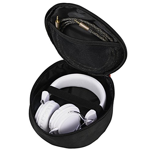Hama Kopfhörer-Tasche für On Ear/Over Ear Headset (robustes Case zur passend für Sony, Apple Beats, JBL, Bose, Sennheiser, mit Netz-Innentasche, Karabinerhaken, 17 x 16,5 x 6 cm, Schutztasche) schwarz von Hama