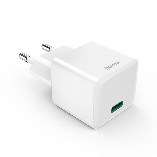 Hama Ladegerät, 30 Watt, USB C (Schnellladegerät mit Power Delivery, unterstützt Qualcomm Quick Charge 3.0, USB Ladegerät mit GaN-Technologie, für Handy z.B. iPhone, Tablet, Laptop, Ladeadapter) weiß von Hama