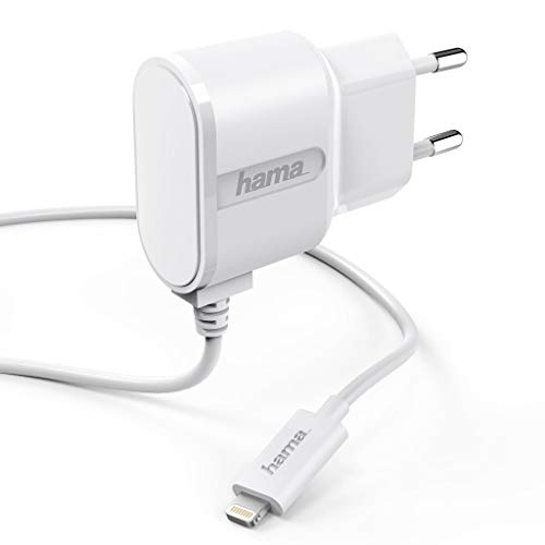 Hama Ladegerät Lightning 1 A/5 V (Stromversorgung für Apple iPhone iPod, Ladegerät Apple MFI zertifiziert, Kabel 1 m), Weiß von Hama