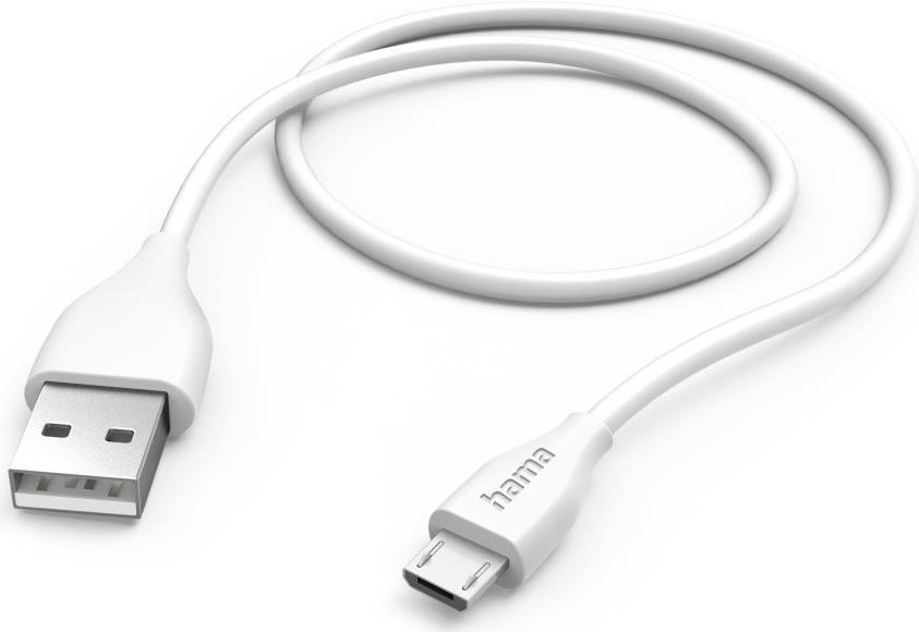 Hama Ladekabel, USB-A - Micro-USB, 1,5 m, Weiß (00201587) von Hama